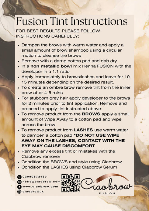 Ciabrow Fusion Tint Instruction's