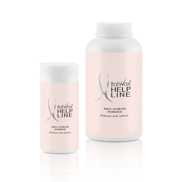 ItalWax Help Line Anti-Stress Powder with calamine 30g and 90g – soothing post-wax powder to reduce redness, calm sensitive skin and leave it soft and protected after hair removal