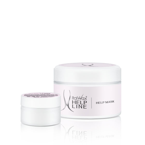 ItalWax Help Line Help Mask 50ml and 250ml – soothing leave-in post-wax mask with calamine and tea tree to calm, regenerate and prevent ingrown hairs.