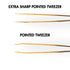 Extra Sharp Pointed Tweezer Suzanne Egan Gold Tools Collection