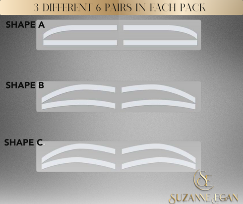 Eyebrow Precision Shape Guides/Stencil size chart