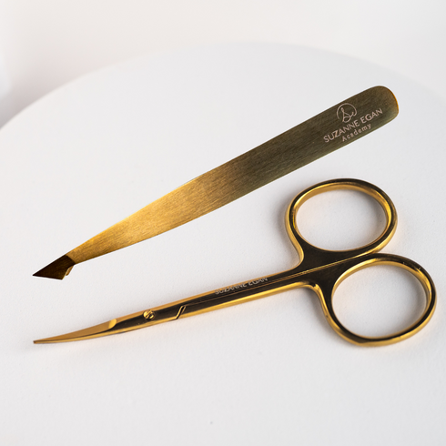 Suzanne Egan Gold Tool Collection scissors and tweezer set