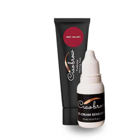 Ciaobrow Hybrid Tint Henna Fusion Tint & Developer (1 Tube of Tint & 1 Bottle of SMALLER 3% 15ML Developer)