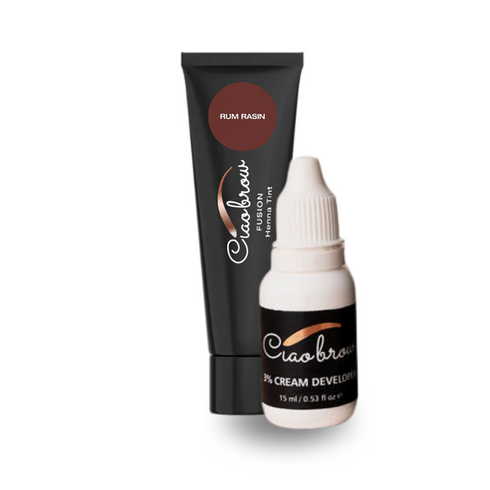 Ciaobrow Hybrid Tint Henna Fusion Tint & Developer (1 Tube of Tint & 1 Bottle of SMALLER 3% 15ML Developer)